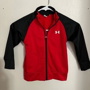 UNDER ARMOUR Classic Full Zip Baseball Sleeve Red and Black Jacket Kid's Size 3T